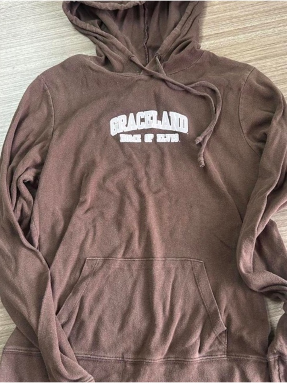 Vintage Graceland Home of Elvis Presley Brown Hoodie Made in USA Size Medium